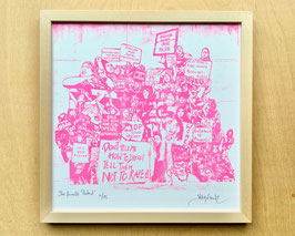 Riso Print "The Female Protest" neon pink