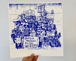 Riso Print "The Female Protest" blue