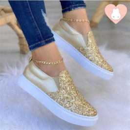 TENIS VANS BRILLOS ORO COSTADO VINIPIEL