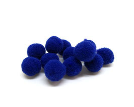 20 pompons bleu roi 10 mm  - CP247