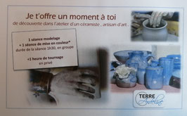 carte cadeau modelage + émaillage + tournage