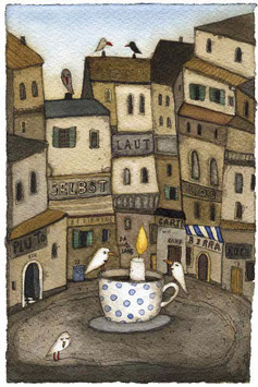 Limitierter Fine Art Print von Holger Koch "1x Kaffee für Poeten"