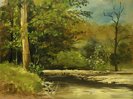 Öl auf Papier, "Dresdner Heide", 30 x 40 cm