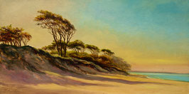 Öl auf Papier, "Darß Abendstimmung", 20 x 40 cm