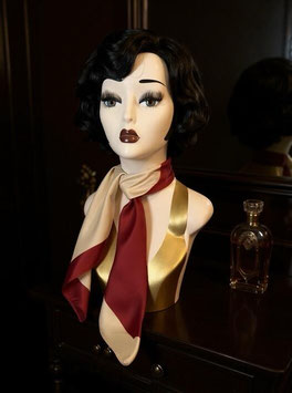 Foulard Satin - Beige/Rot