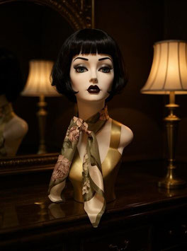 Foulard Satin - Vintage Blumen