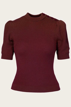 The Top Drawer Top - Maroon melierte Wolle (30er, 40er, 50er Jahre Stil)