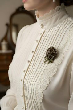 Brosche - Antique Gold Braun Strass