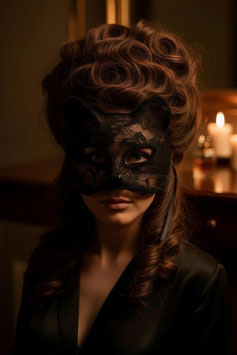 Maske Katze - Schwarz Lace