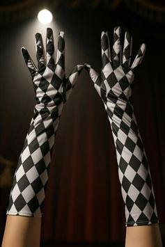 Lange Handschuhe - Harlekin