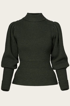 The Edwardian Cycling Sweater - Kieferngrün melierte Wolle