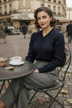 The Ice Skater Cardigan Emmy Design - Navy