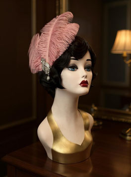 20er Jahre Haarschmuck - Silber/Rosa