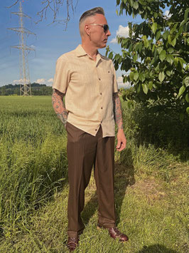 Herrenhemd Bogart Leinen/Viskose - Vintage-Beige (1950er Jahre Stil)