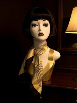 Foulard Satin - Gold/Schwarz