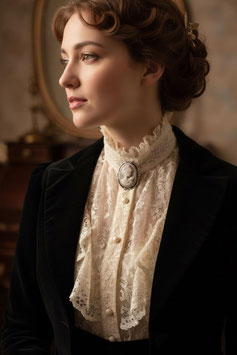 Cameo Brosche - Edwardian Stil