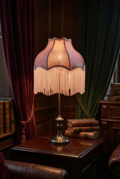 Boudoir Lampenschirm - Rosa Velvet mit Fransen