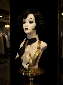 Foulard Satin - Schwarz/Weiss