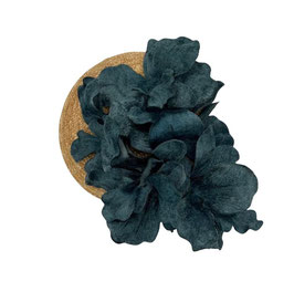 Vintage Inspired Fascinator - Natural / Blaue  Blumen