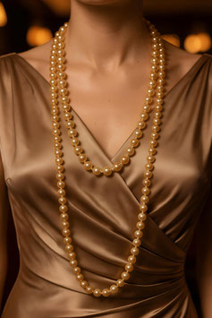 Perlenkette - Champagner (1920er Jahre Stil)