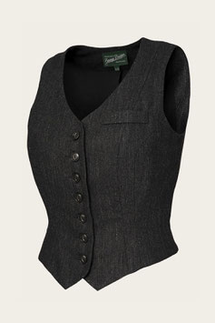 The Suit Up Waistcoat - Schwarz & anthrazitfarbener Tweed