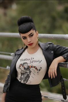 Mischief T-Shirt - Thrills and spills (Biker/Rockabilly/Rockabella Shirt)