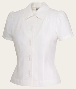 Emmy Design - "That Same Old Favorite" Bluse - Weisse weiche Baumwolle (1930er/1940er Jahre)