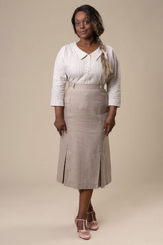 The Flirty 30’s Skirt, Sand wide herringbone (30er Jahre Stil)