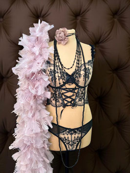 Boudoir Set - BH & Slip in Schwarz