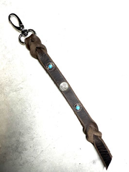 Leadrope Hanger Dunkelbraun - Triskele, kl. Concho Türkis