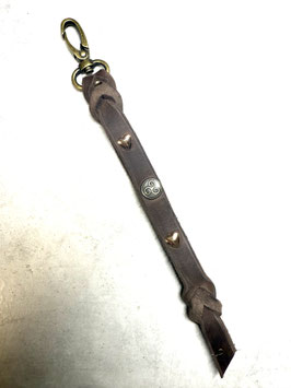 Leadrope Hanger Dunkelbraun Messing - Triskele, Herz gold