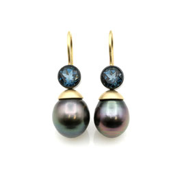 Baroque Tahitian Pearls with London Blue Topaz