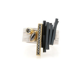 Salt & Pepper Diamond Ring