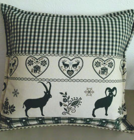 Housse coussin cerfs vert