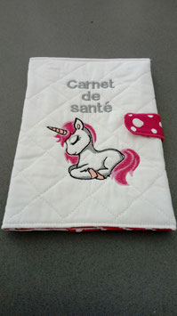 Protège carnet de santé licorne