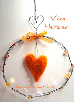 Von Herzen-Hängedeko-Orange