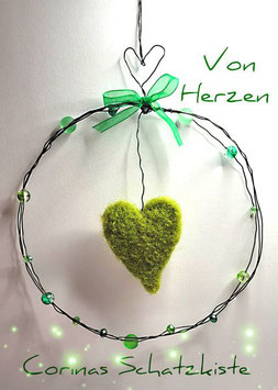 Von Herze,-Hängedeko-Grün