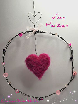 Von Herzen-Hängedeko-Pink/Rosa