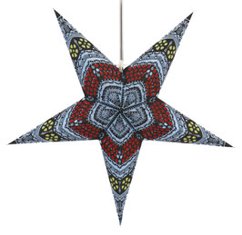 Faltbarer Advents Leucht Papierstern, Weihnachtsstern 60 cm - Horus blau/rot