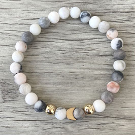 Armband, rosa Zebra-Jaspis, Mond