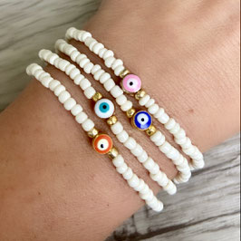 Armband "Mini Evil Eye, creme "
