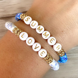 Katsuki Armbänder "Summer love, blau, weiß gold"
