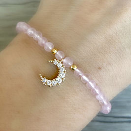 Armband, Rosenquarz, Mond