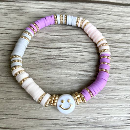 Katsuki-Armband "Smiley, flieder, grau"