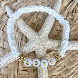 Katsuki Armband "Love, weiß, gold"