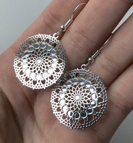 Ohrhänger "Mandala, silberfarben"