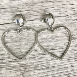 Ohrhänger/Ohrstecker "Herz, silber "