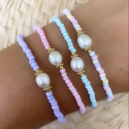 1 Armband, Rocailles, Süßwasserperle