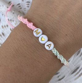 Makramee-Armband, Buchstaben + Herz