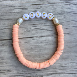 Katsuki Armband "Süßwasserperlen, Love, apricot"